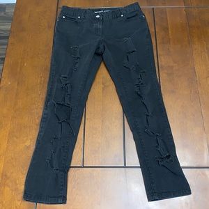 Michael Kors black distressed jeans size 4